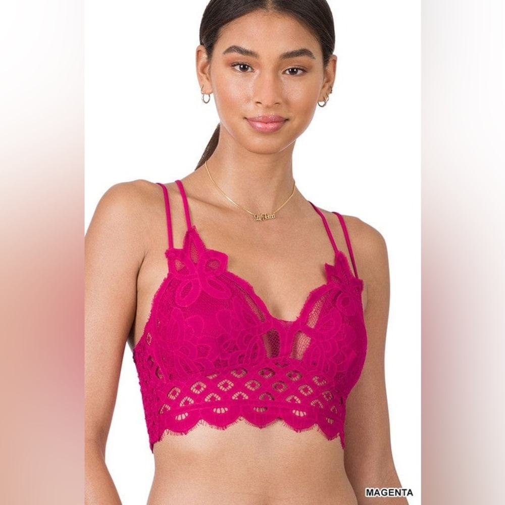 NEW! PLUS SIZE! Zenana Adeline Crochet Lace Bralette - Picture 7 of 9